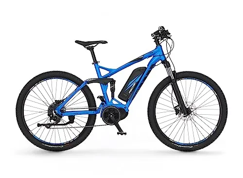 Fischer Mountain Montis Em 1862, Bicicletta elettrica per Uomo e Donna | RH Motore Medio 80 NM | Batteria 48 V E-Bike | MTB, Blu Opaco, Rahmenhöhe 48 cm