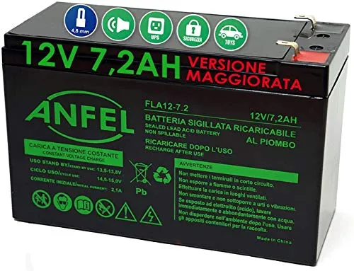 BATTERIA A PIOMBO 12V 7.2AH ANFEL ALTA RESA