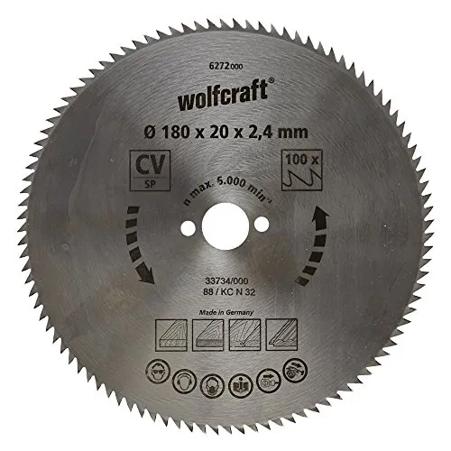 Wolfcraft 6272000 Lama per Seghe Circolari, ø 180 x 20 mm, Serie Blu