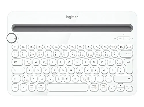 Logitech K480 Tastiera Wireless Multidispositivo per Windows, Layout Tedesco QWERTZ - Bianco