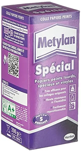 Metylan 157167 - Colla rinforzata per carte da parati pesanti, speciali e vinili, confezione da 200 g