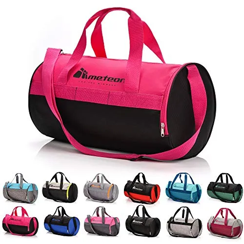 Borsa Palestra con Scomparto per Scarpe Borsone Viaggio Borse Piscina Sportiva Duffel Bag per Uomo Donna - Borsa a Tracolla Spalla Weekend Campeggio Sport Fitness 25L (Rosa/Nero, 25L)