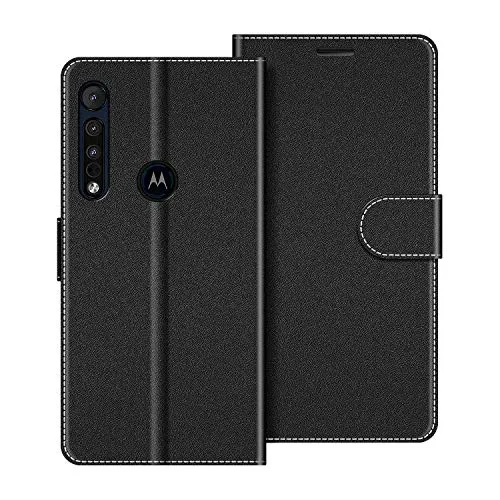 COODIO Custodia per Motorola One Macro, Custodia in Pelle Motorola One Macro, Cover a Libro Motorola One Macro Magnetica Portafoglio per Motorola One Macro Cover, Nero