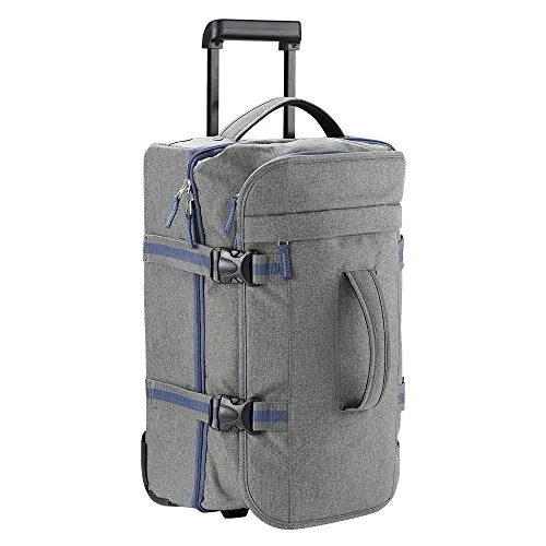 Cabin Max® Marseille Borsone con Ruote – Bagaglio a Mano 55x35x20 38L - Trolley con ruote Leggero Adatto per Voli Flybe e Etihad Airways e per la maggior parte delle principali compagnie (grigio blu)