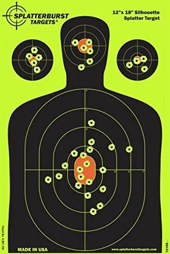 Confezione da 25 - 30,5 x 45,7 cm - Silhouette Splatterburst bersagli reattivi di tiro -Immediatamente vedere i tuoi colpi all’impatto - Perfetta per tutte le armi da fuoco, fucili, pistole e fucili d'aria!