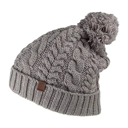 Timberland Cappello Cable Watchcap W/Pom Donna Grigio OS
