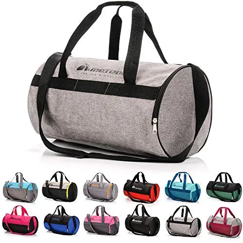 Borsa Palestra con Scomparto per Scarpe Borsone Viaggio Borse Piscina Sportiva Duffel Bag per Uomo Donna - Borsa a Tracolla Spalla Weekend Campeggio Sport Fitness 25L (Grigio/nero2, 25L)