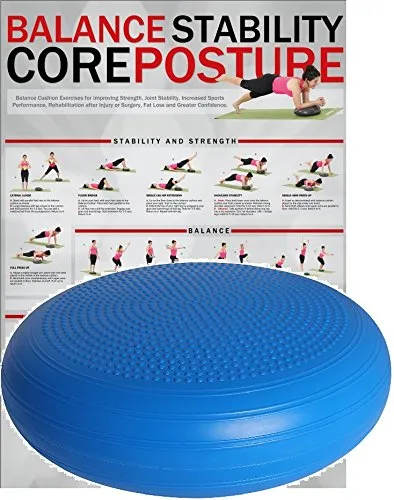 POWRX Cuscino per Equilibrio, propriocettivo, Meditazione - PVC Free - 36 cm -