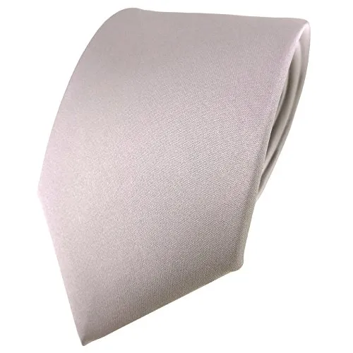 TigerTie - Cravatta in seta in raso - grigio argento monocromatico Uni - Cravatta 100% seta
