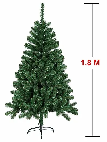 MCTECH 180 cm Albero di Natale con supporto - Abete Albero Albero di decorazione in PVC verde (120 cm)