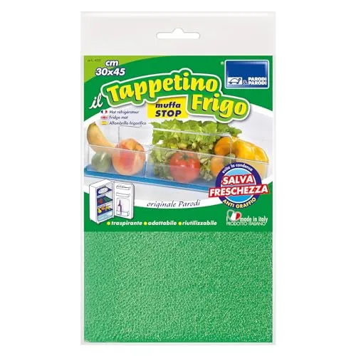 PARODI & PARODI - Tappetino Frigo Salvafreschezza, Tappetino Frigorifero Antimuffa Traspirante in Poliuretano Evita Condensa, Previene Muffa e Umidità, Lavabile e Riutilizzabile 30x45 cm, Verde Acqua