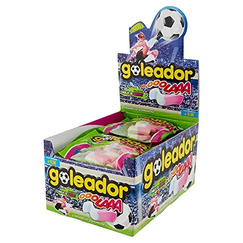 Goleador Ooolaaa Caramelle Gommose Frizzanti Gusto Milk e Berry, Box da 20 Mini Bustine Incartate Singolarmente, Ottime da Condividere, Idee Regalo per Compleanni e Feste