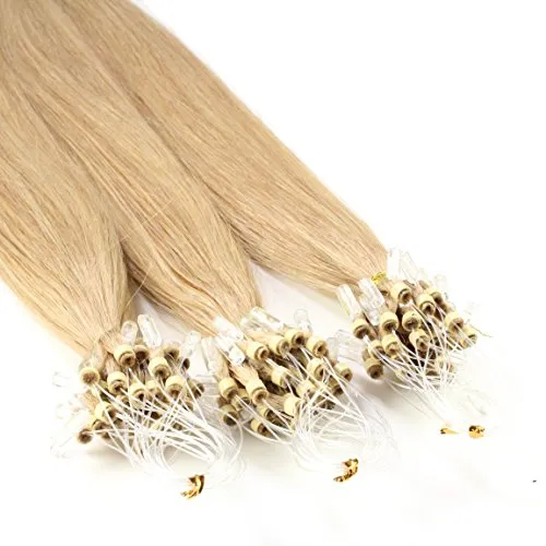 Just Beautiful Hair 25 Micro Loop Extensions con Anelli, Capelli Veri Remy Indiani 0.5g 50cm - #18 biondo cenere, 1x25 ciocche