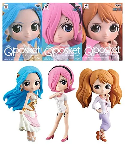 Banpresto 80275 - One Piece Qposket Set di 3 - Nefeltari Vivi, Vinsmoke Reiju, Charlotte Pudding - 7cm