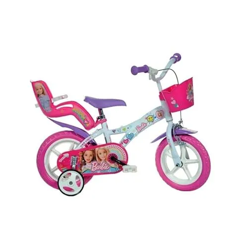 Bici per Bambina Bicicletta Dino Bikes Barbie Taglia 12" - 14" - 16" (Cerchio 12 Pollici)