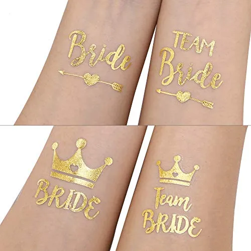 Konsait 20 Pezzi Gadget Addio al Nubilato, per Amiche Sposa Temporary Tattoos Team Bride, Tatuaggi Hen Feste Notte Doccia Nuziale Decorazione