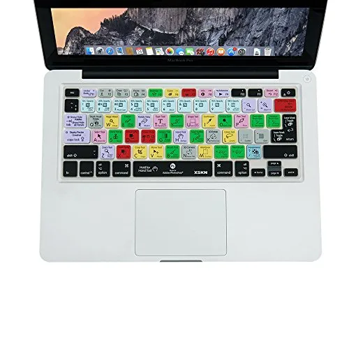 XSKN Cover per tastiera Adobe Photoshop PS CC Scorciatoie in inglese Skin in silicone per 13 "15" 17 "MacBook, MacBook PRO, MacBook Air (pubblicato prima del 2014) Versione USA e UE