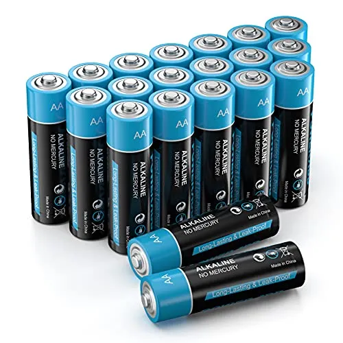 Batterie Alcaline AA Confezione da 20 Mini Batteria AA da 1.5V Adatto Per Telecomando、Mouse 、Giocattolo Bambini