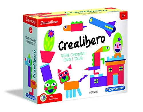 Clementoni - 16120 - Sapientino - Crea libero - tessere illustrate forme e colori - gioco educativo 3 anni - Made in Italy