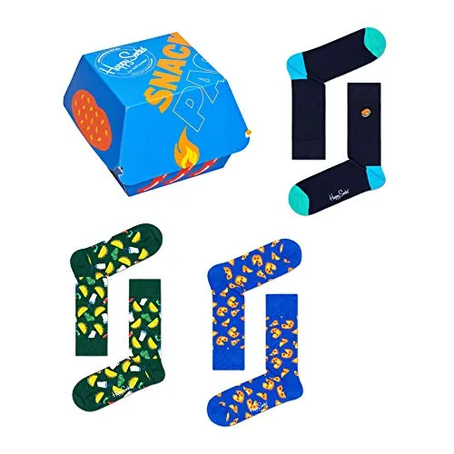 Happy Socks Unisex 3-Pack Junk Food Gift Set Socks, Multicolored, 36 (3er Pack)