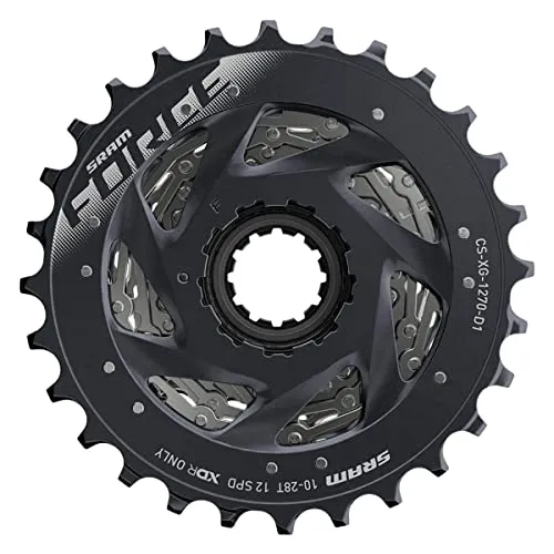 Sram (10-28t), 103604-cassetta pignoni a 12 velocità force xg-1270 Unisex adulto, Nero