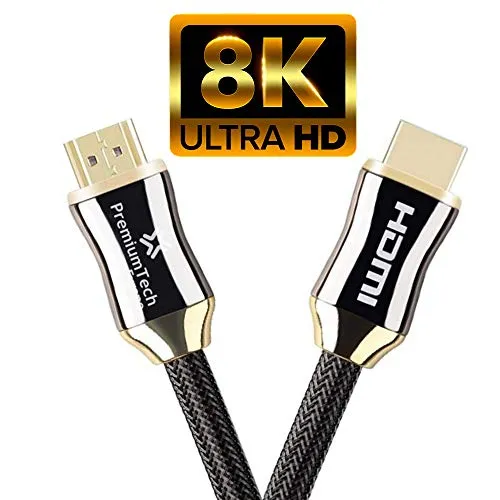 PremiumTech - Cavo HDMI 2.1-5M - Portata Fino a 10K e 4K 120hz - Ultra High Speed 48GB/s - Dynamic HDR - Cavo per TV, PC, Playstation - Dynamic HDR - Cavo per tv, pc, playstation