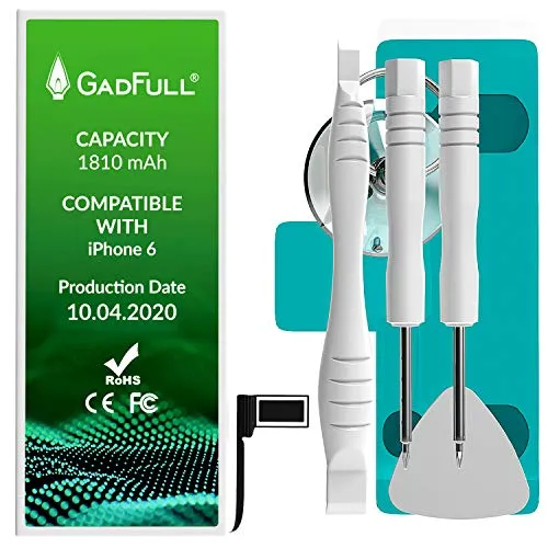 GadFull Batteria compatibile con iPhone 6 | 2020 Data di produzione | Manuale Profi Kit Set di Attrezzi | Batteria di ricambio senza cicli di ricarica | Con tutti gli APN originali