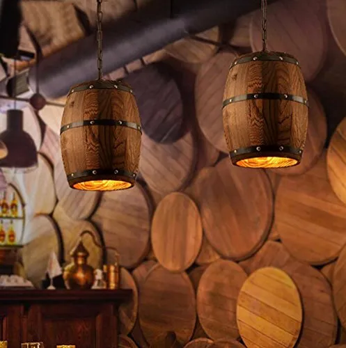 In ottone antico lampadario,luci a soffitto per soggiorno lampadario,Vintage botti di legno lampadario pastorale di illuminazione paese americano