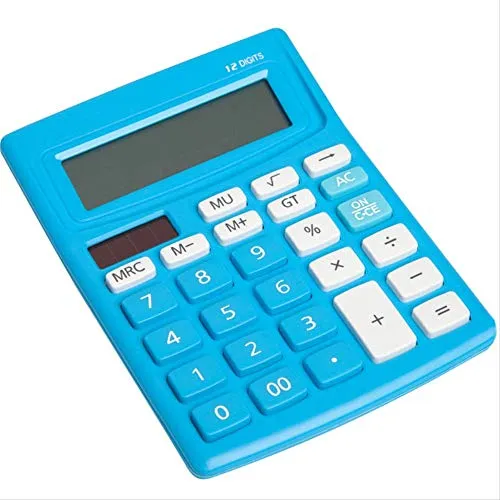 Calcolatrice LMDZSW Calcolatrice a energia solare Forniture per ufficio Calcolatrice a doppia alimentazione Ufficio colorato Mini   blu
