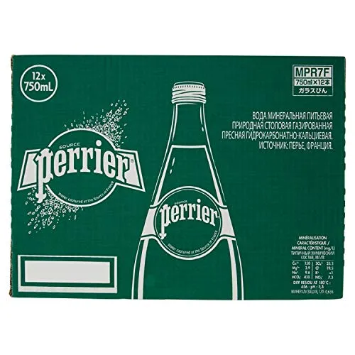 12 Bottiglie ACQUA PERRIER FRIZZANTE 750 ML VETRO A PERDERE