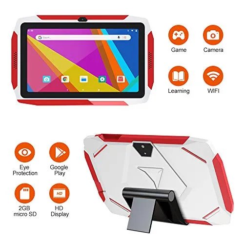 Kid Tablet, Kids Edition Tablet 7 pollici Android 9.0, ROM da 16 GB, Parental Control, iWawa preinstallati, 40+ App, giochi di formazione, con custodia a prova di bambino e Micro SD Card da 32 GB
