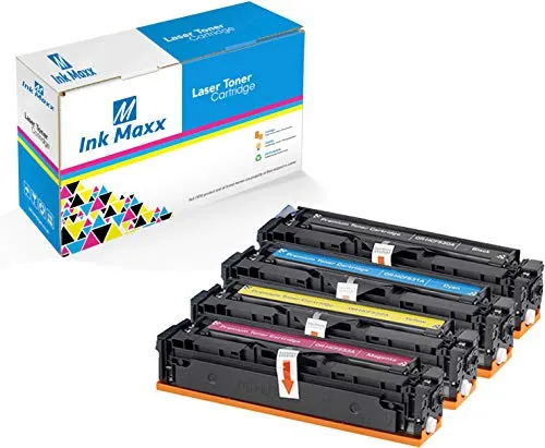 Cartucho de tóner compatible Pisco Inks compatibile in sostituzione dir HP 205A CF 530 A / CF 531 A / CF 533 A / CF 532 A (Black/ Cyan/ Magenta/ Yellow confezione da 4)