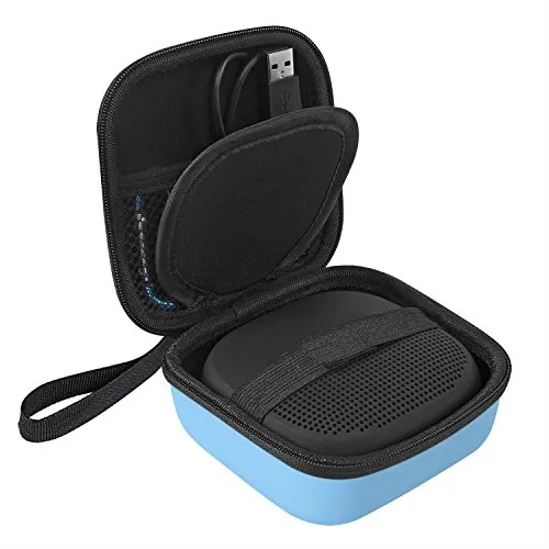CrustPro Custodia per Soundlink Micro, AresKo Custodia protettiva con custodia rigida PU Custodie e cover per Bose SoundLink Diffusore Micro Bluetooth(blu)