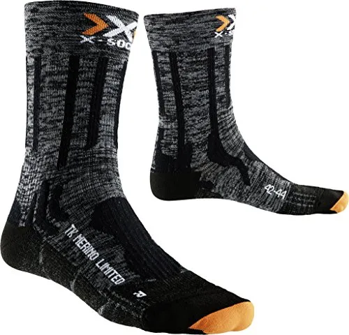 X-Socks Trekking Merino Limited, Calze Uomo, Grigio/Nero, 39/41