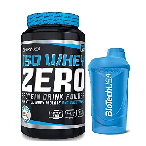 BIOTECH USA ISO ISO WHEY ZERO 908 gr. PROTEINE DEL SIERO DEL LATTE ISOLATE GLUTEN FREE SENZA LATTOSIO CON AMINOACIDI RAMIFICATI EXTRA + SHAKER IN OMAGGIO (BISCOTTO)