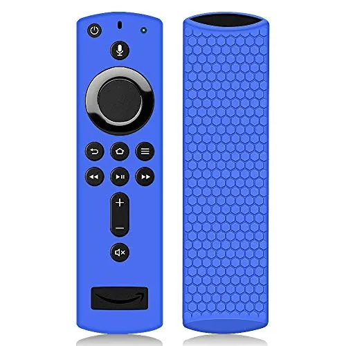 Custodia per Telecomando Fire TV Stick 4K/4K Ultra HD con il Nuovo 2a Gen Alexa Voice Telecomando, Leggera Antiscivolo Antiurto Custodia in Silicone per Remote Controller (Blu)