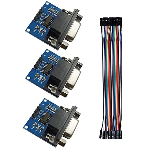 Aihasd 3PCS MAX3232 RS232 a Ttl Modulo Converter Porta seriale Connettore DB9 MAX232 with 4P Cable