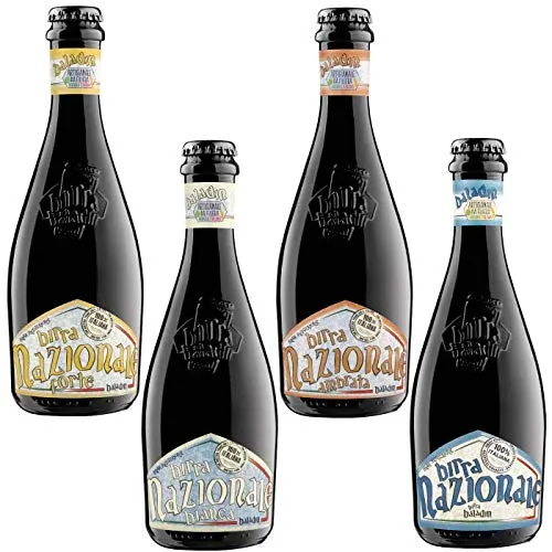 Baladin - Box Birra Nazionale Misto - Birra Artigianale 100% Italiana - Mix: 3 Blonde Ale, 3 Blanche (di frumento), 3 IPA chiara, 3 IPA ambrata - Non Pastorizzata - 12 bottiglie x 33cl