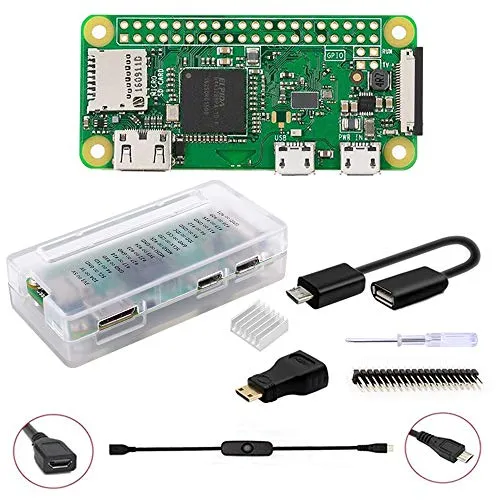 GeeekPi Raspberry Pi ZERO W Basic Starter Kit – include Raspberry Pi Zero W (senza fili) e custodia in acrilico Raspberry Pi Zero W (trasparente)