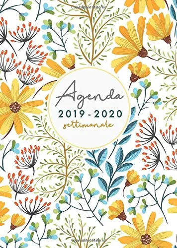 Agenda 2019 2020 settimanale: agenda 2019 2020 A5 | settembre 2019 - dicembre 2020 | Agenda 16 mesi giornaleria small 2019/2020 | disegno floreale