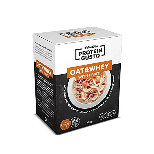 BioTech USA IAF00087372 Protein, Gusto Oat&Whey with Fruits, 696 g, Banana e Mela