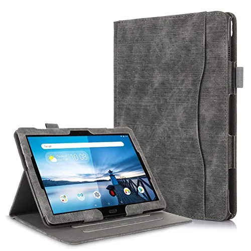 TTVie Cover per Lenovo Tab M10 / P10 - Custodia in Pelle PU con Funzione Supporto per Lenovo Tab M10 / P10 25,5 cm (10,1 Pollici FHD IPS Touch) Tablet-PC, Nero