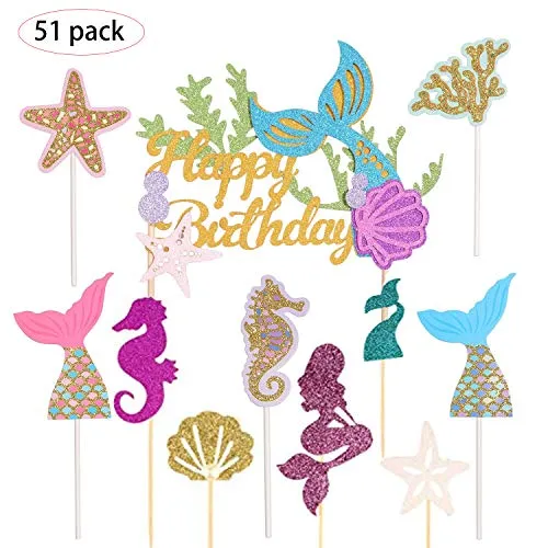 Sirena Cupcake Toppers，Mermaid Cake Topper，Sirena Topper，Cupcake topper glitter，Cupcake topper glitter，Cupcake Toppers，Torta Topper，Decorazioni torta compleanno per Baby Shower Birthday party supplies