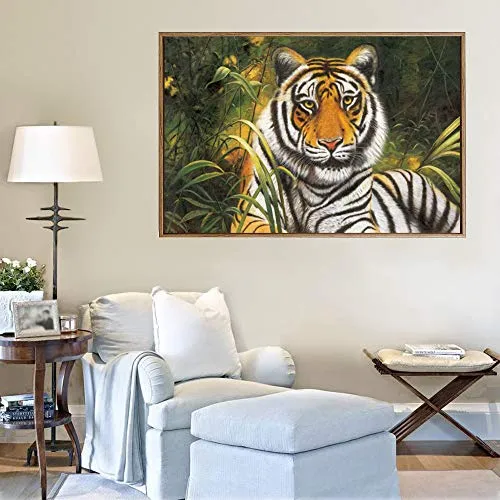 ganlanshu Pintura sin Marco Impresiones de animales Tigre pintura al óleo abstracta lienzo Mural Moderno póster de Arte imagen de la sala20X36cm