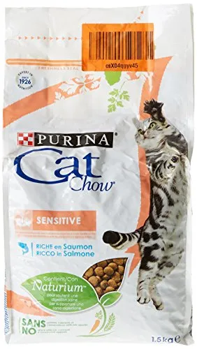 PURINA Cat Chow Sensitive Salmone Alimenti Gatto Secco F.Media