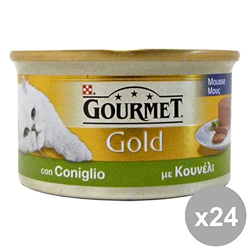 Set 24 GOURMET GOLD Mousse Coniglio 85 Gr. Cibo per gatti