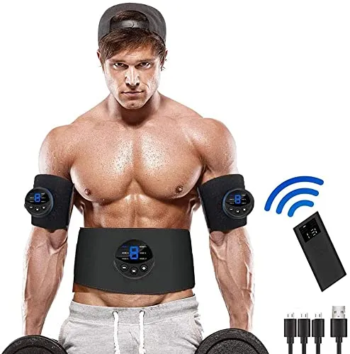 N\A Elettrostimolatore Muscolare, EMS Suscolo Addominale,Ricarica USB ABS Trainer/Toner per Addome/Braccio/Vita/Gambe, Elettrostimolatore per Addominali