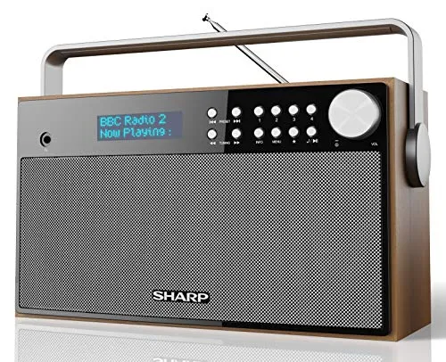 SHARP DR-P355 DAB+ - Radio digitale, Bluetooth, DAB/DAB +/FM, con testo in RDS, funzione sveglia/sonno e snooze, colore: Marrone