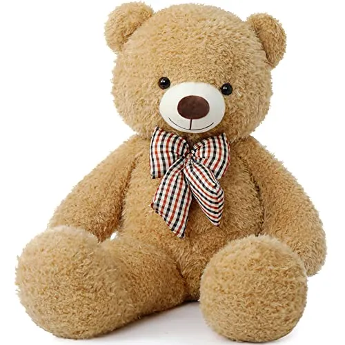 MorisMos Orso Peluche Gigante 120cm, Morbido Orsetto di Peluche Grande Marrone Chiaro, Kawaii Orsacchiotto Giganti Coccoloso Regalo per Ragazze Bambini Fidanzata Compleanno Natale San Valentino