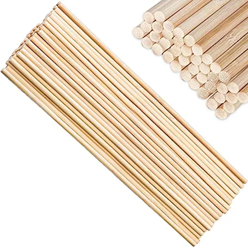 YUENX 50 Pezzi Bastone di Bambù, 5MM*30CM Bastoncini Bamboo Bastoncini Legno per fai da te Bastoncini di Legno Lunghi per Progetti Artigianali Bastoncini da Costruzione in Legno